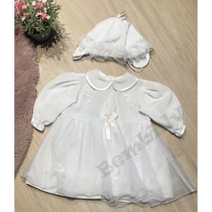 Balta svētku kleita ar cepuri un biksēm 74 izm. Sally Bunny