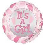 Folija balons ar hēliju It's a girl 43 cm