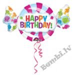 Folija balons ar hēliju Happy birthday konfekte 101 cm