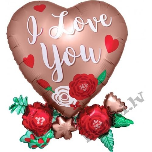 Folija balons ar hēliju sirds I Love You 76 cm