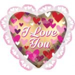 Folija balons pildīts ar hēliju Zelta sirds mežģīnē 58 x 53