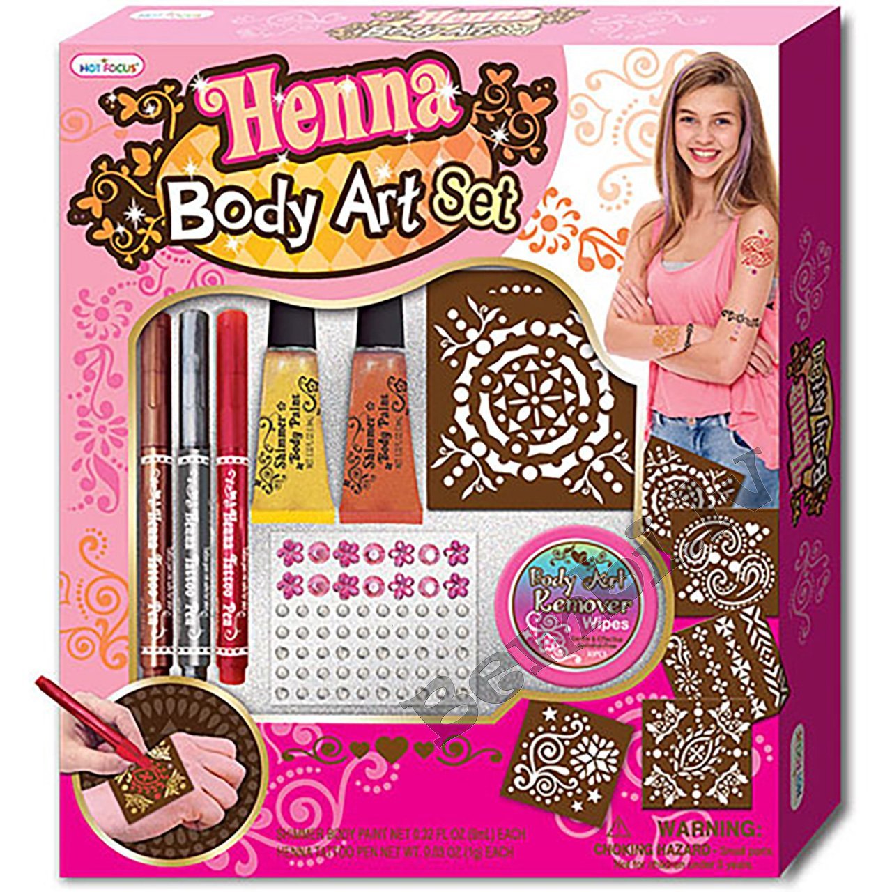 Hennas ķermeņu krāsas komplekts Hot Focus