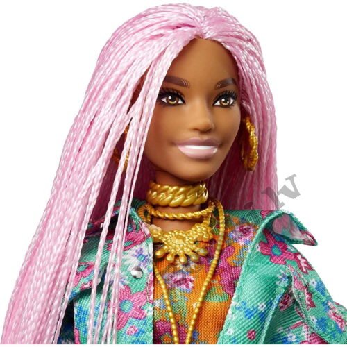 Mattel Barbie EXTRA lelle ar rozā bizītēm - Image 4