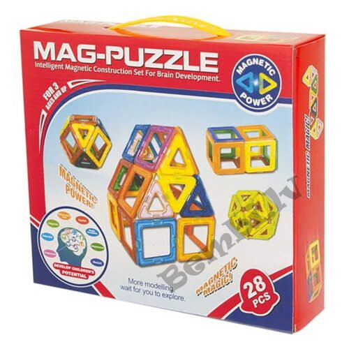 MAG-PUZZLE magnētiskais konstruktors 28 gab.