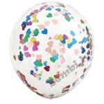 Caurspīdīgi baloni ar confetti 6 gab. Party Go