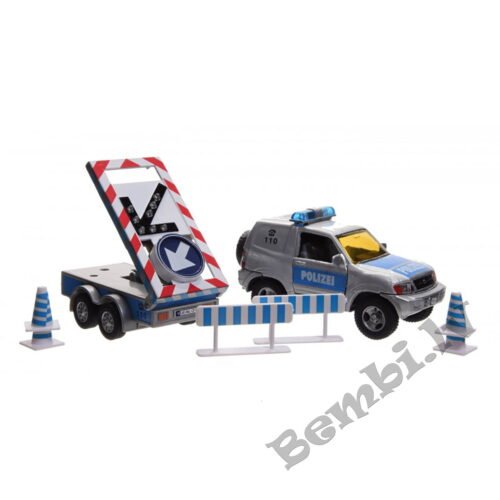 AUTO POLICIJAS mašīna ar piekabi metāla 28cm - Image 3