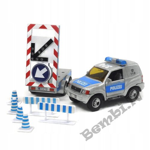 AUTO POLICIJAS mašīna ar piekabi metāla 28cm - Image 2