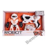 Robots ar pistoli un gaismas elementiem