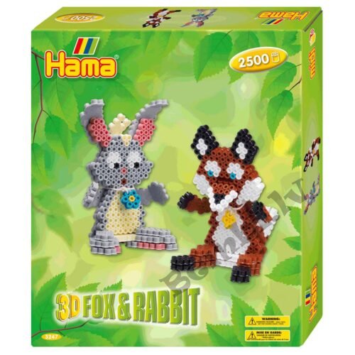 HAMA gludināmās pērlītes 3D Fox& Rabbit