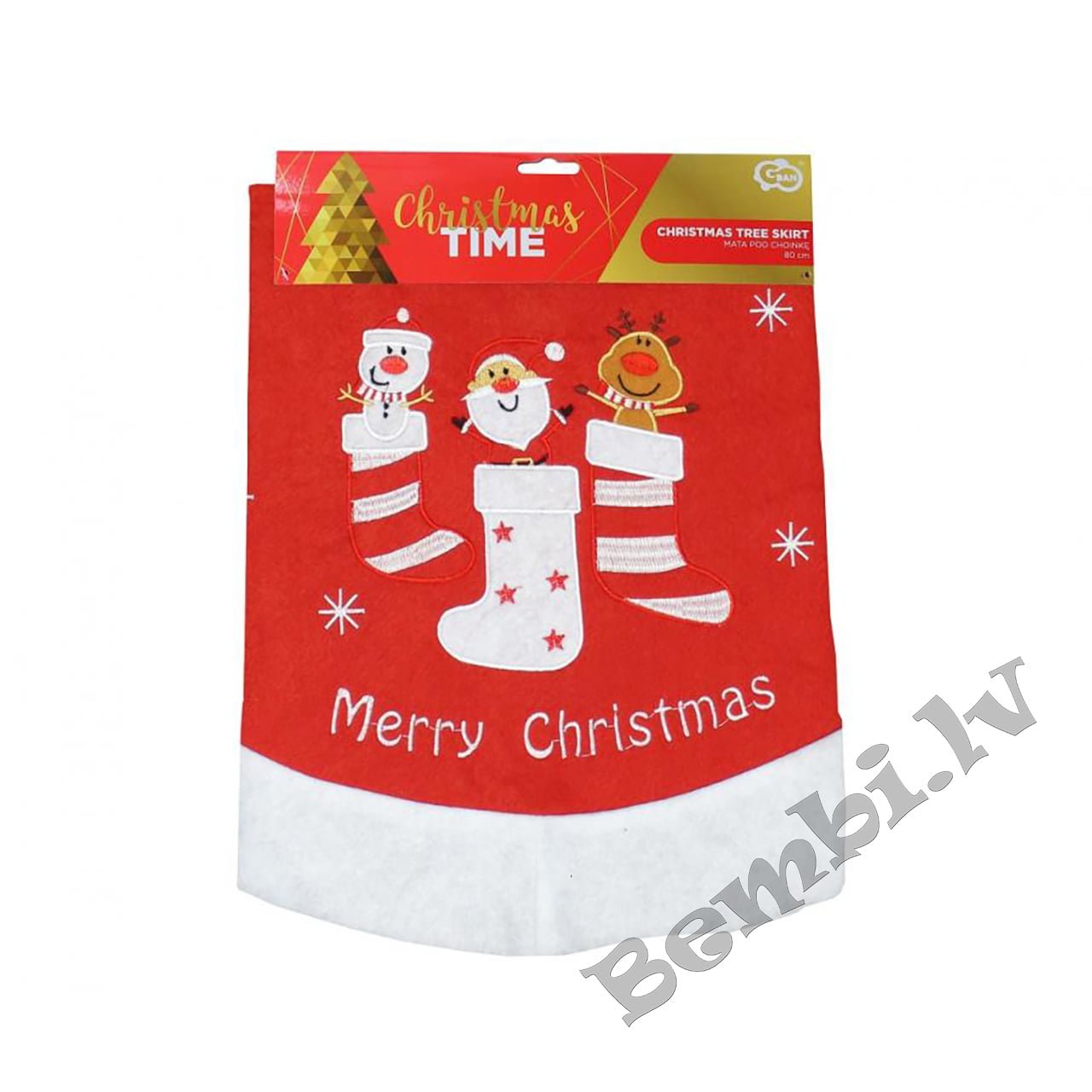 Sarkans eglītes paklājiņš, izmērs 80 cm - Image 3