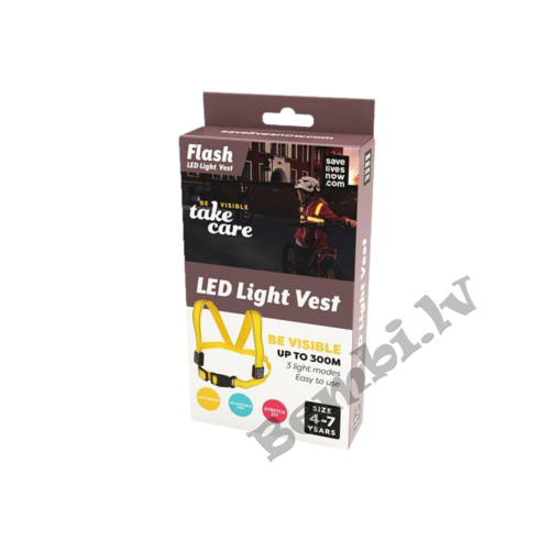Zibspuldzes LED gaismas veste 4-7 gadi, dzeltena