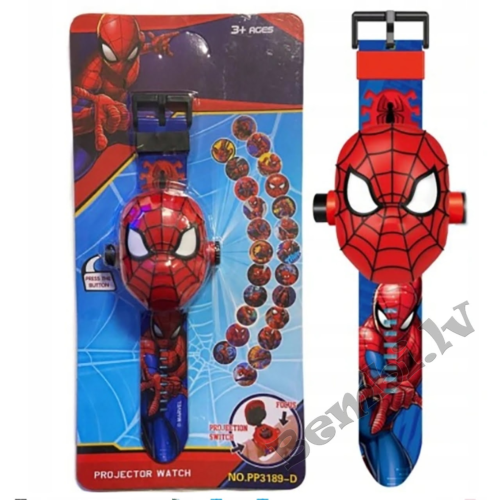 Rokas pulkstenis ar projektoru SPIDER MAN