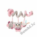 4BABY Mīkstā rotaļlieta spirāle Pūce ROZĀ