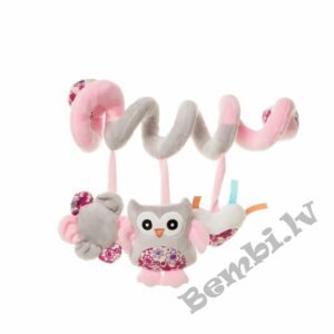 4BABY Mīkstā rotaļlieta spirāle Pūce ROZĀ