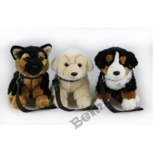 Uni toys mīkstā rotaļlieta  rejošs suns ar siksniņu 23 cm