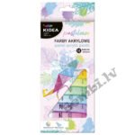 Pasteļkrāsas akrila krāsas 12 x 12 ml Kidea