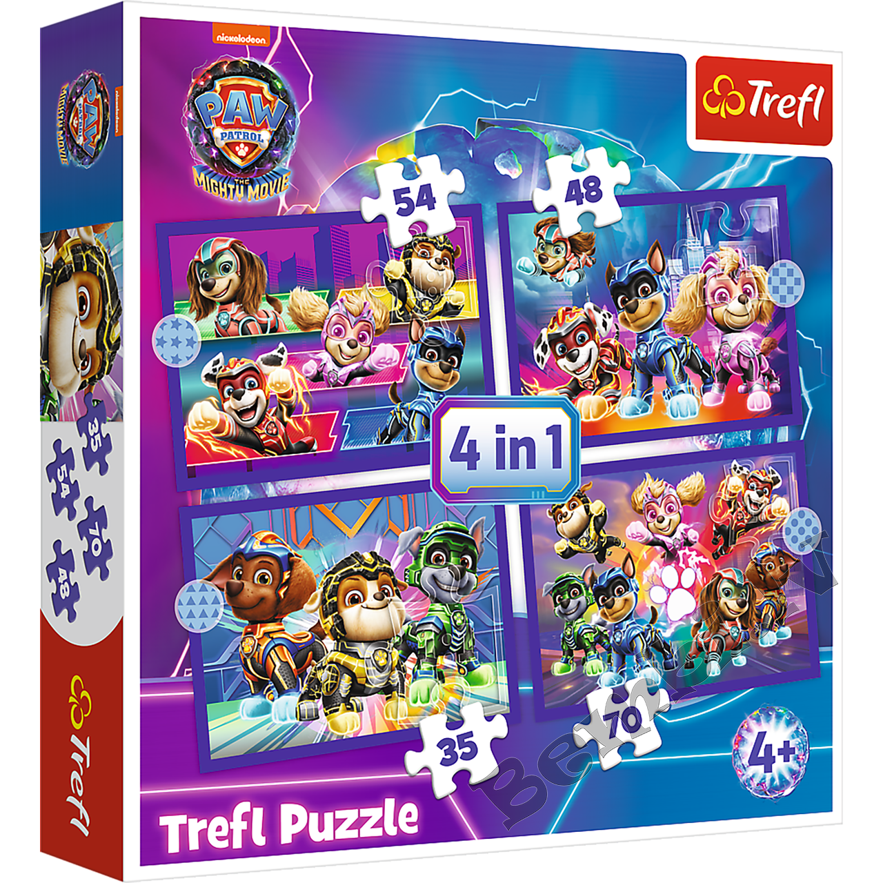 TREFL PAW PATROL Pužļu komplekts 4 in 1 Ķepa Patruļa – Bembi