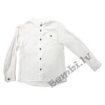 MB HANNA Balts muslīna krekls bez apkakles, zēniem (92-122 izm.)