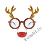 Ziemeļbrieža brilles ar degunu un ragiem