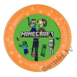 Minecraft plastmasas šķīvis, 21 cm