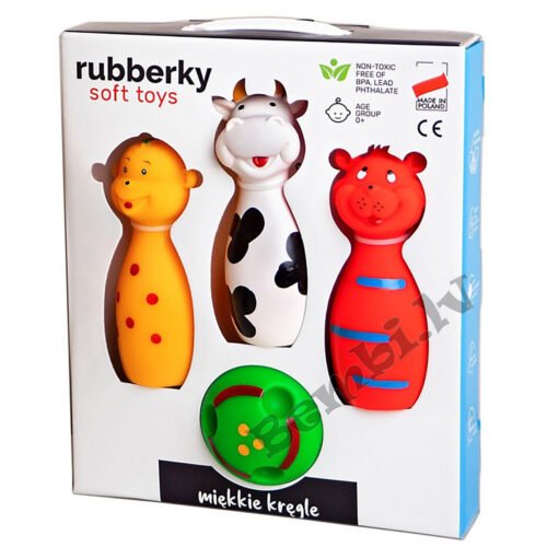 Rubberky soft toys boulinga komplekts, dzīvnieki