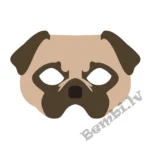 Suņa mopša maska, filca