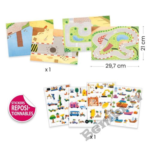 DJECO Pārlīmējamas telpiskās (3D) uzlīmes - Transportlīdzekļi DJ00043 - Image 3