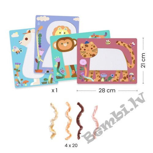 DJECO Kolāžas ar vilnu un Velcro® - Pūkainie draugi DJ09128 - Image 3