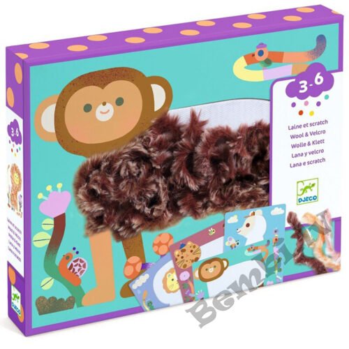 DJECO Kolāžas ar vilnu un Velcro® - Pūkainie draugi DJ09128