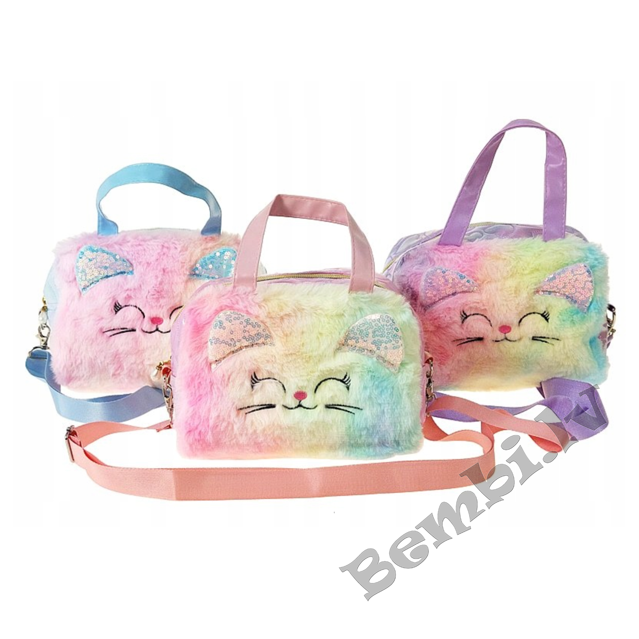 Plecu plīša soma meitenēm KAĶIS ar austiņām