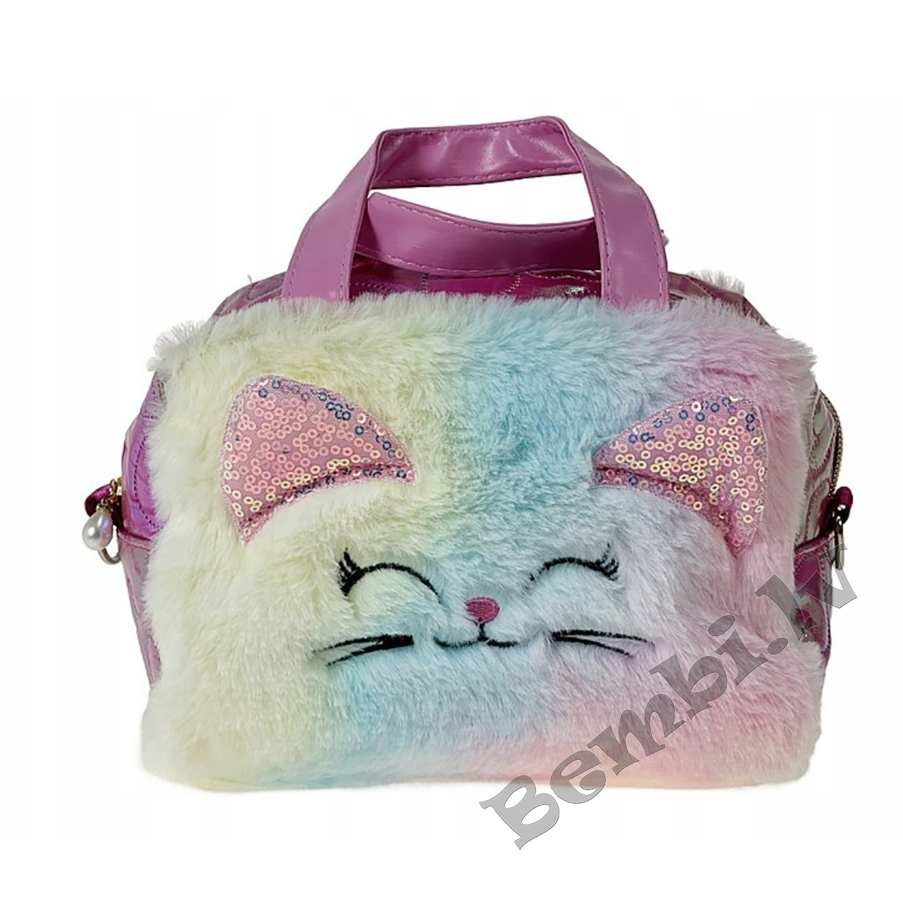 Plecu plīša soma meitenēm KAĶIS ar austiņām - Image 2