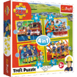 TREFL FIREMAN SAM Pužļu komplekts 4in1 ugunsdzēsējs Sems