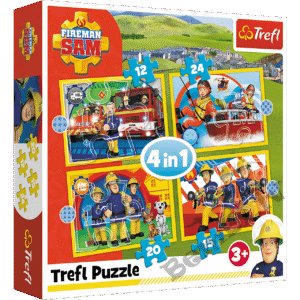 TREFL FIREMAN SAM Pužļu komplekts 4in1 ugunsdzēsējs Sems