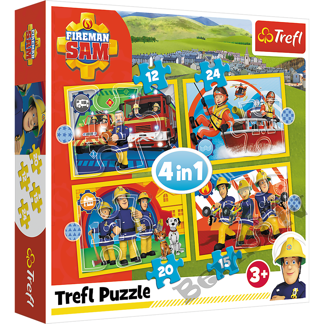 TREFL FIREMAN SAM Pužļu komplekts 4in1 ugunsdzēsējs Sems
