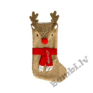 Ziemassvētku zeķe "Briedis", 28x53cm