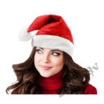 Ziemassvētku vecīša cepure, spīdīgi sarkani fliteri, 30x42 cm