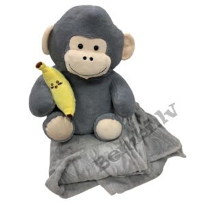 Mīkstā rotaļlieta ar pledu Mērkaķis, 40 cm