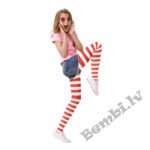 Bērnu zeķubikses ar sarkanām un baltām svītrām - rūķene
