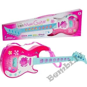 Spēļu ģitāra plastmasas rozā MUSIC GUITAR