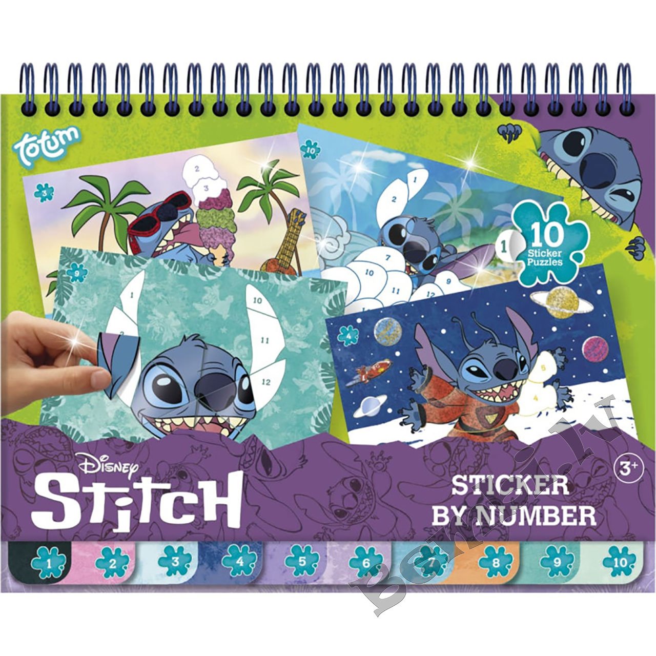 TOTUM DISNEY STITCH radošais komplekts Sticker by number pad