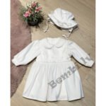 Artex balta, silta svētku kleita ar cepuri meitenēm 56-86 izm.