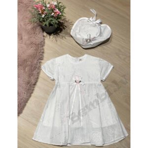 Balta kokvilnas svētku kleita meitenēm 68;86 izm.