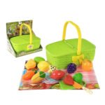 Rotaļu piknika grozs ar spēļu ēdienu un aksesuāriem