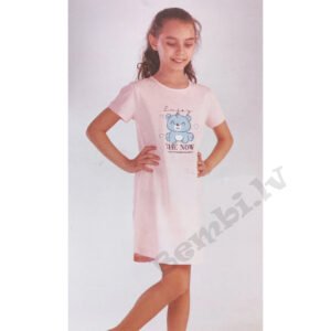 Naktskrekls rozā ar īsām piedurknēm, meitenēm (11-16 gadi)