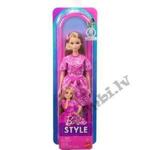 BARBIE FASHIONISTAS lelle rozā raksta tērpā, JJN62